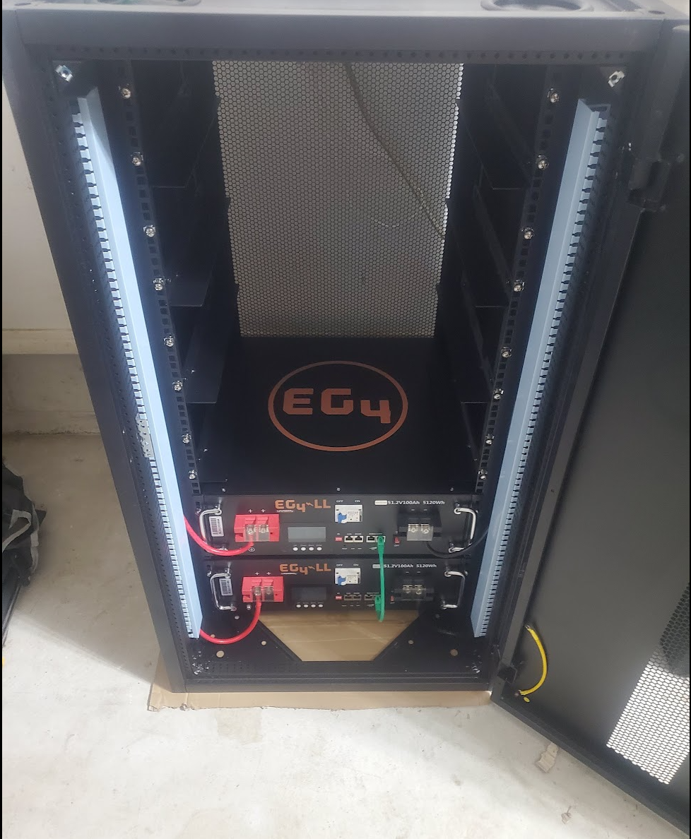 Picture of assembled Eg4 battery rack