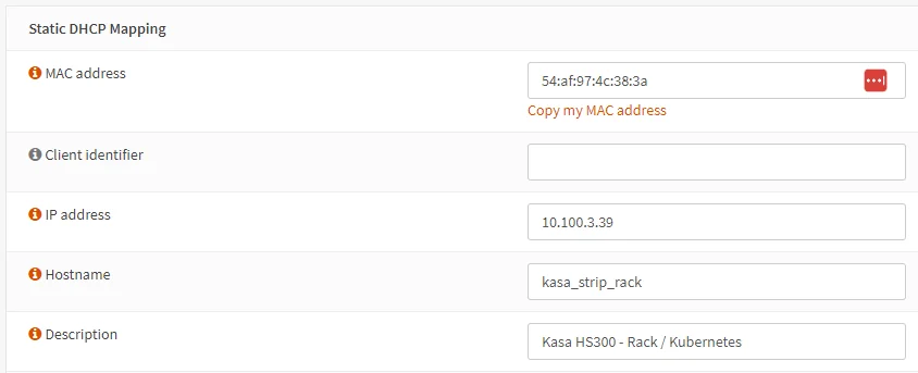 Static IP Address Allocation via Opnsense
