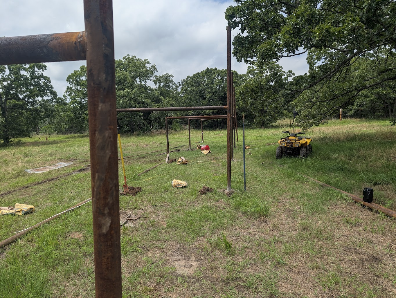 All of the rack posts set in their holes