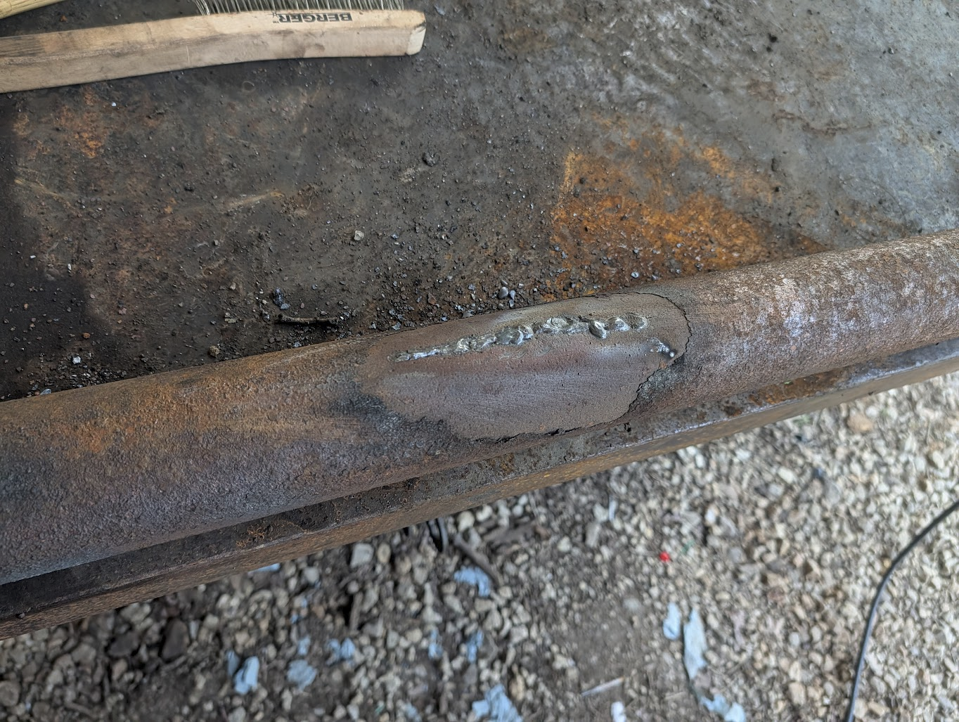 Repair weld on a thin-walled section of pipe