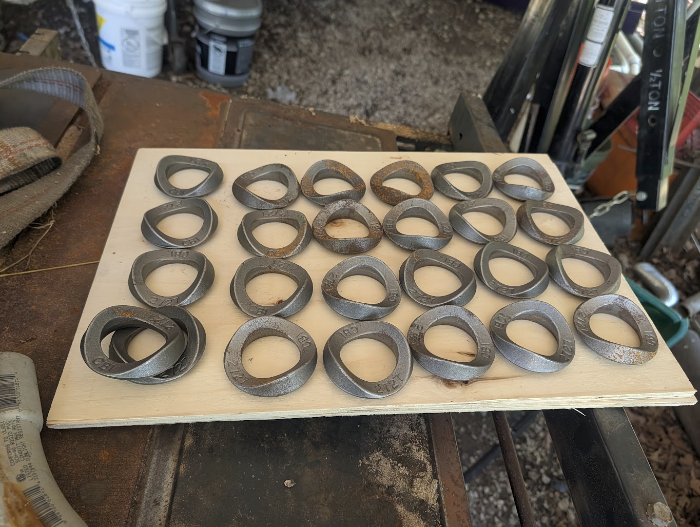 Weldable saddle caps, ready to be fitted to the pipe