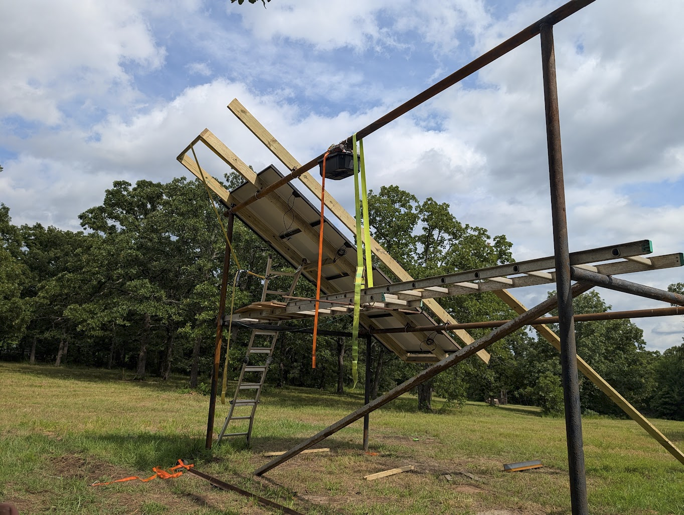 Starting the second section of panels on the frame