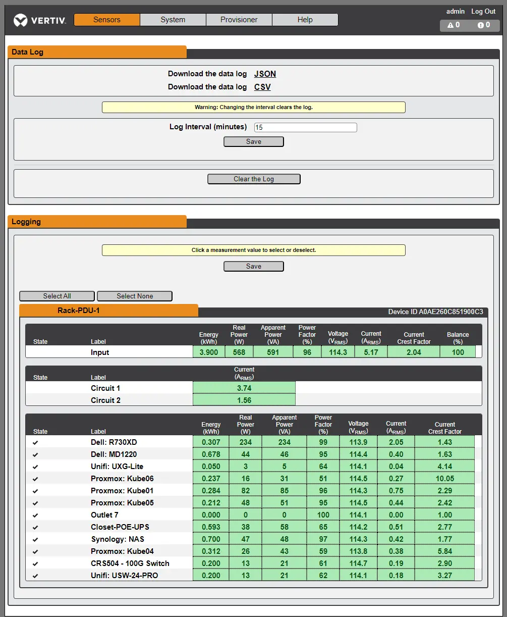 Logging Tab