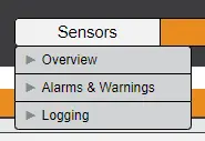 Main / Sensors Tab, Options